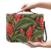 Sac de protection pour Bible tendance avec imprimé floral tropical Teuila Coconut, fermeture éclair, idéal pour les voyages quotidiens, l'église, le shopping et les cadeaux