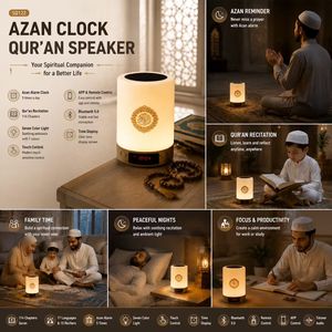 Quran <b>speaker</b> <b>LED</b> light App control Quran player Azan alarm clock night light Remote control Quran player - Product Image 2
