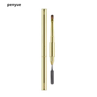 2025 nouveauté brosse à ongles à double usage bonne poignée en métal avec doublure sertie en forme de cheveux ovale plat pour vernis à ongles Gel acrylique