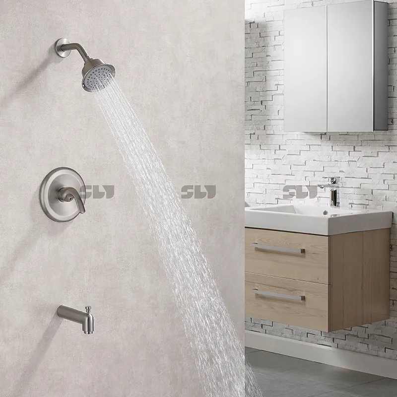 Système de salle de bain bain et douche mélangeur de pluie ensemble combiné de pomme de douche robinet de douche pluie mural