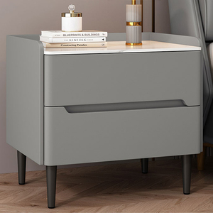 <span class=keywords><strong>Table</strong></span> de chevet intelligente de luxe avec ports de charge USB rapides, tiroir de rangement dissimulé et lumière ambiante LED à intensité réglable - Product Image 6