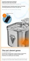 Fontaine à eau pour animaux de compagnie en acier inoxydable durable, automatique, à circulation, avec capteur intelligent, filtration, pour chat et chien, USB, détachable