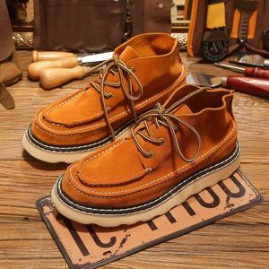 Chaussures en daim rehaussantes antidérapantes et résistantes à l'usure pour hommes, modèle 2025 – Bottes de travail polyvalentes, décontractées et respirantes au design tendance - Product Image 1