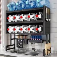 YOTO Égouttoir à Vaisselle de Comptoir Multifonctionnel Double Couche, Rangement de Cuisine sans Perçage et Anti-Poussière, Installation sur Pied