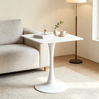 Table à manger carrée en pierre frittée avec piétement en fer, vente directe usine, pour mobilier résidentiel et commercial