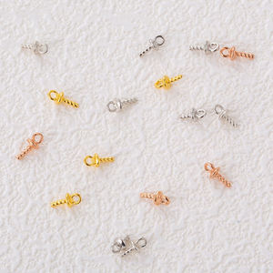 Fournitures de bijoux DIY en argent sterling S925 faites à la main - Bélière spirale, support de pendentif, bélière pour plateau de pendentif, accroche-pendentif - Product Image 6