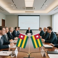 Mini drapeau Togo en forme de Y personnalisable Drapeau de table imprimé numériquement avec base en métal pour décorations