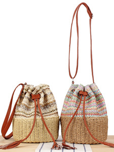 Bolsa de Praia de Palha Trançada Feminina, Bolsa Redonda de Moda 2026, Atacado de Fábrica - Product Image 1