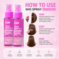 Nouveautés Soins capillaires Spray pour perruque pour cheveux synthétiques Après-shampoissant sans rinçage Démêlant pour un peigne facile Spray démêlant pour cheveux synthétiques