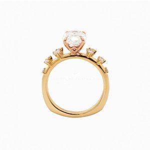 Bague ajustable en argent sterling 925 avec diamant, bijou élégant et raffiné, au lueur éclatante et finition rhodiée - Product Image 3