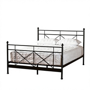 <span class=keywords><strong>Lit</strong></span> de chambre à coucher de style contemporain de qualité supérieure, <span class=keywords><strong>lit</strong></span> <span class=keywords><strong>double</strong></span> minimaliste avec cadre en métal et en bois très stable pour enfants et adultes - Product Image 3