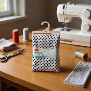 Tela de lunares Ilan 100x150 cm blanca con puntos negros, accesorio de costura - Product Image 3