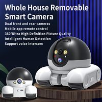 Robot moniteur intelligent pour animaux de compagnie avec double caméra 4K + jouet laser + vision nocturne | Contrôle à distance par application pour chats et chiens