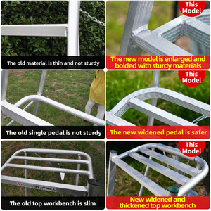 <span class=keywords><strong>Escalera</strong></span> Plegable Portátil de Aluminio de Alta Resistencia, Moderna, con Capacidad de 300 kg, para Exteriores, Jardín, 1.1 Metros de Altura - Product Image 4