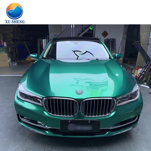 Film de protection de voiture en vinyle métallisé vert <span class=keywords><strong>sapin</strong></span> brillant, auto-adhésif, sans bulles, PVC, rouleau de 1,52*18 m, permet le changement de couleur, option de logo pour les voitures - Product Image 4