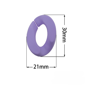 Chaîne de sac en acrylique mat 21*30mm, accessoires de bagage d'ornement d'anneau cassé de boucle de 25 couleurs - Product Image 6