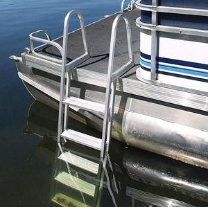 Escalera de Embarque de Aluminio de 4 Peldaños para Barcos, Accesorios Marinos de Alta Calidad FOYO, Escalera de Pontón Desmontable para Piscina - Product Image 4