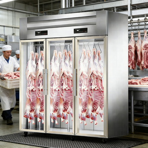 Réfrigérateur commercial à température unique en acier inoxydable pour boucheries Crochets suspendus Étagères en verre Refroidissement direct - Product Image 6