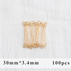 دبابيس مزدوجة الثقب M897 للبيع بالجملة، خالية من النيكل، إكسسوارات لصناعة المجوهرات، 100 قطعة/مجموعة - Product Image 5