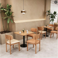 Ensemble de tables et chaises de restaurant en bois massif moderne pour usage commercial, hôtels, salons de thé, cafés, snack-bars - Forme en L durable