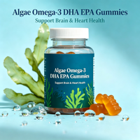 Gummies d'Oméga 3 à base d'huile d'algues végétales, DHA EPA provenant d'une source algale, complément d'Oméga 3 végétalien sans poisson