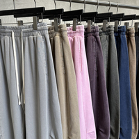 Pantalon de survêtement vintage pour homme, en coton, coupe ample, taille élastique avec cordon de serrage, jambe large, style streetwear décontracté, pour homme