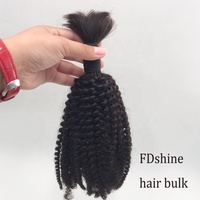 Cheveux à tresser en vrac couleur unie personnalisés 3b/3c, noir naturel, afro crépu, cheveux humains de qualité supérieure, cheveux brésiliens en vrac 4b/4c