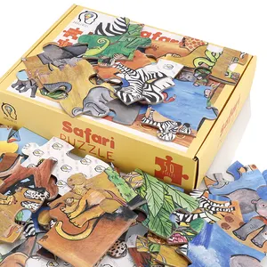 Wholesale Custom Full Color Printed Grey Board 100 Piece Jigsaw Puzzle With Box