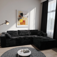 Canapé en forme de L avec chaise longue, canapé modulaire d'angle, revêtement en tissu pour salon, home cinéma
