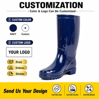 Bottes de pluie de travail pour adultes, personnalisables avec logo de marque, en PVC imperméable, antidérapantes, à semelle crantée, faciles à nettoyer, pour usage industriel et agricole
