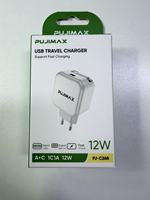 Chargeur de voyage universel PUJIMAX 12W PD, mini adaptateur de charge tout-en-un avec câble rétractable, chargeur USB portable pour les voyages