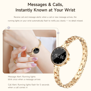 L6 Smart Bracelet for Women with Rhinestone Dial <b>Heart</b> Rate Blood Oxygen Sleep IP67 Waterproof Fitness Tracker Metal Chain Band - Product Image 4