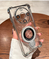 Étui de téléphone portable transparent en acrylique pour Mate 40 50 60 70 80 Promax, étanche, anti-chute, avec support magnétique invisible