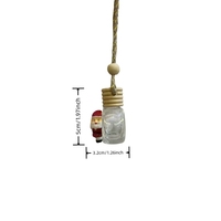 Diffuseur de parfum pour voiture de Noël 8 ml, pendentif carré en cristal, bouteille en verre avec couvercle en cristal, désodorisant aromathérapie, motif dessin animé