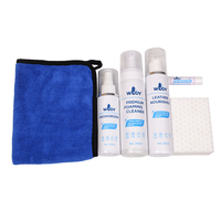 Kit de Nettoyage Cuir 5-en-1 pour Intérieur de Voiture : Nettoyant Moussant, Nourrissant, Désodorisant et Détachant d'Encre