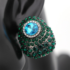 V & R nuevo diseño esmeralda de cristal azul Aqua piedras <span class=keywords><strong>hematita</strong></span> bronce chapado en pendientes - Product Image 6
