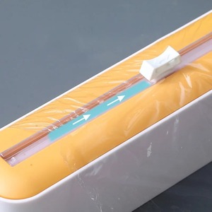 2 In 1 Food Film Dispenser Wrap Dispenser With Cutter <b>Storage</b> <b>Box</b> Aluminum Foil Stretch Film Cutter <b>Kitchen</b> Accessories - Product Image 4