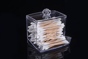 Soporte de plástico para bastoncillos de algodón, cajas acrílicas con tapas, organizador de baño, tarro de Boticario de Qtip, contenedor transparente dispensador - Product Image 3
