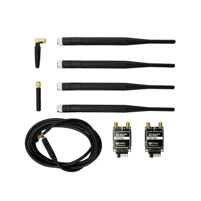 RFD900X 915MHz 40km Long Range Radio Telemetry Modem with RP-SMA Antenna for PIX4 Flight Controller UAV Drone RC System