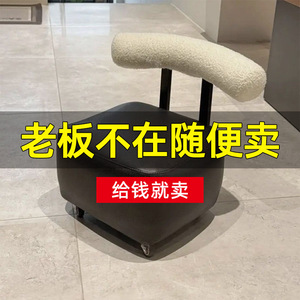 <b>Small</b> Stool With Casters Household Low Stool Wheeled Shoe Changing Bench Living Room <b>Sofa</b> Ottoman Portable Backrest Seat - Product Image 5