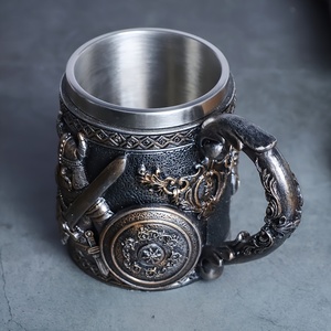 แก้วเบียร์<span class=keywords><strong>ส</strong></span>แต<span class=keywords><strong>น</strong></span>เลส Viking ขนาด 15.3 ออ<span class=keywords><strong>น</strong></span>ซ์ รุ่น WJA102 ลายเรซิ่<span class=keywords><strong>น</strong></span>ปลอดสารตะกั่ว ของที่ระลึกสำหรับการเดินทาง ของขวัญสำหรับวันหยุดในยุโรป - Product Image 4