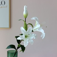 Fleurs décoratives de haute qualité pour la maison, fleurs artificielles au toucher réel, lys en PU pour mariage et décoration de la maison