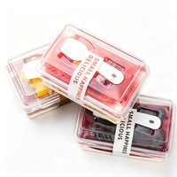 Boîte à dessert en plastique transparent avec logo personnalisé et cuillère, récipient jetable pour tiramisu, gâteaux aux fruits et mousse
