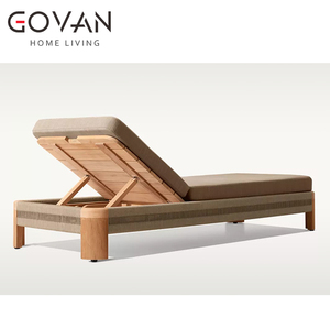 Chaise longue extérieure en teck pour les piscines et les cours des villas d'hôtel <span class=keywords><strong>haut</strong></span> <span class=keywords><strong>de</strong></span> <span class=keywords><strong>gamme</strong></span> pour les bains <span class=keywords><strong>de</strong></span> <span class=keywords><strong>soleil</strong></span> en plein air - Product Image 4