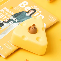 Veilleuse en silicone BD Cheese pour chambre d'enfant, lampe animale mignonne, veilleuse pour enfants, veilleuse personnalisée pour chambre à coucher