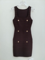 Robe pull mini en maille noire pour femme, col carré, sans manches, moulante, été, avec logo personnalisé, fabrication OEM par usine de tricots