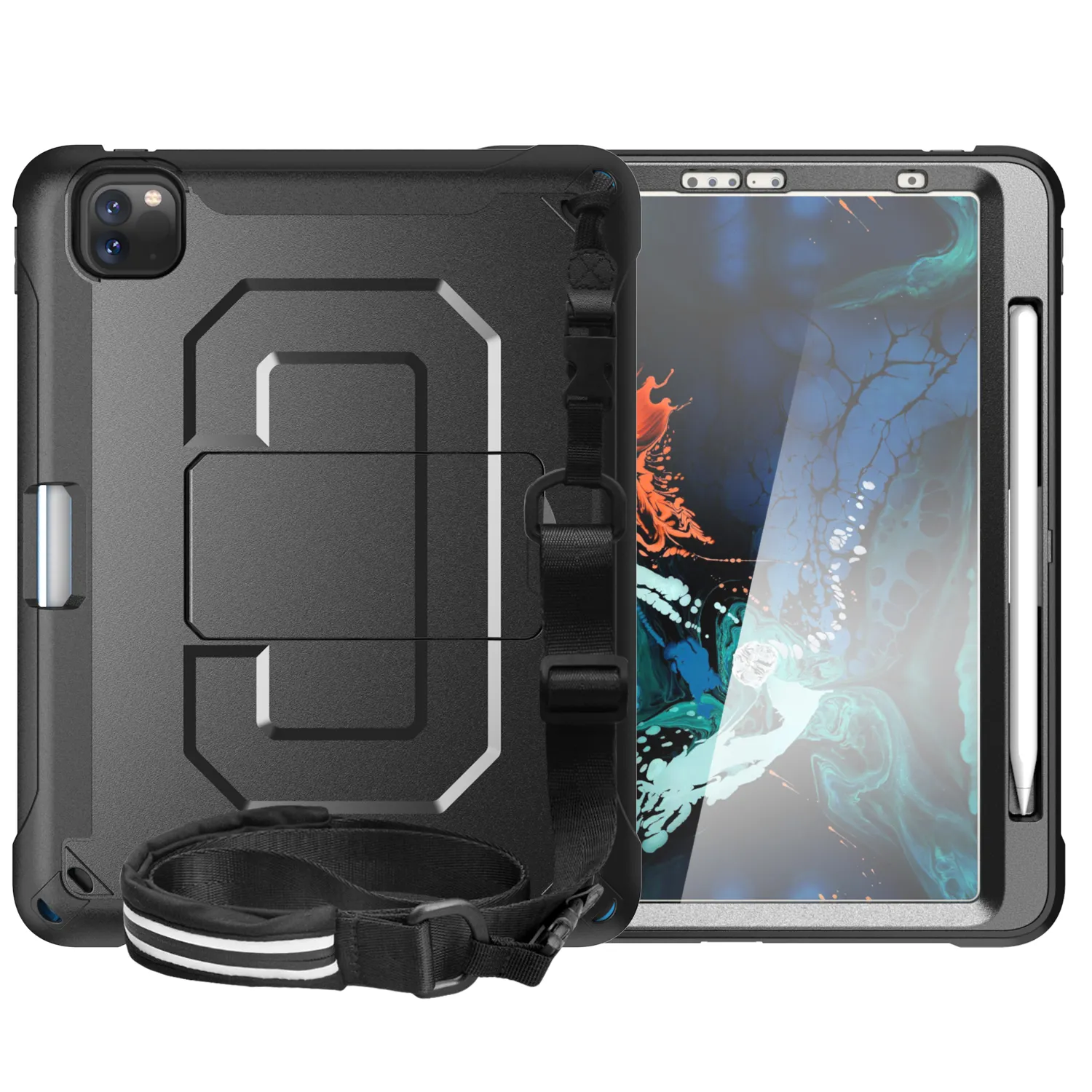 Robot Armor Case für iPad Pro 11 Zoll 2018/2020 Heavy Duty Shock proof Rugged Armor Kicks tand Schulter gurt Bleistift halter