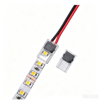 Connecteur de bande LED sans soudure 8mm 10mm 2 broches pour ruban LED SMD monocolore, adaptateur câble, longueur personnalisable, boîtier PC transparent