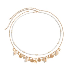 Cadena de Cintura para Mujer, Joyería de Cadena para el Cuerpo, Chapada en Oro, con Perlas y Conchas, Colgante de Estrella de Mar, Cadena para el Vientre, Joyería de Playa - Product Image 6