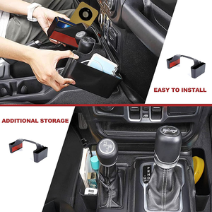 블랙 GT-2 시프터 스토리지 박스 기어 시프트 콘솔 사이드 트레이 주최자 2018-2021 지프 랭글러 JL JLU & Gladiator JT 트럭 - Product Image 4
